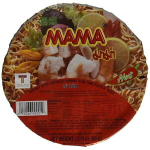 MAMA �C���X�^���g �k�[�h�� �X�[�v �{�E���A�V�������v (�g�������N��)�A2.12 �I���X�A12 �� MAMA Foods MAMA Instant Noodle Soup Bowls, Shrimp (Tom Yum), 2.12 oz, 12 Count
