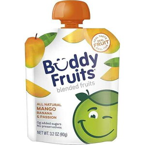 Buddy Fruits Snacks To Go Mango Unsweetened Applesauce 3.2oz Pouch (18pk) Gluten-Nut-Dairy-Preservatives-BPA Free, Non GMO, Kosher