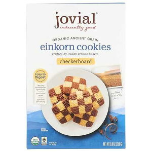 Jovial Organic Einkorn Checkerboard Cookies - Organic Cookies, High Protein, Fair Trade Certified, All Natural Ingredients, Low Carb, Low Sugar, Palm Done Right - 8.8 Oz