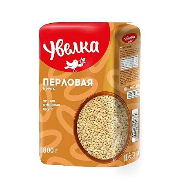 ウエルカ カッショゥ? パール大麦(コーリー)800g(28.2oz)、オーガニック、1袋入り Uvelka Kasha Pearl Barley - 800g (28.2oz), Organic Food, Pack of 1