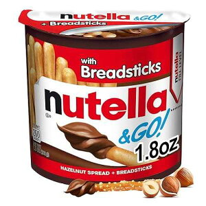 Nutella & Go �w�[�[���i�b�c �X�v���b�h�ƃu���b�h�X�e�B�b�N�A1.8 �I���X Nutella & GO! Hazelnut and Cocoa Spread with Breadsticks, Snack Cup, 1.8 oz