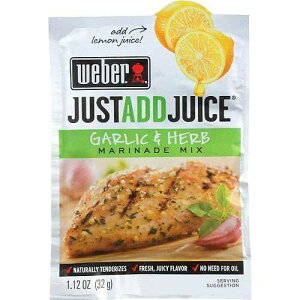 Weber �W���X�g �A�h �W���[�X �}���l �~�b�N�X �K�[���b�N & �n�[�u 1.12 �I���X (24 �p�b�N) Weber Just Add Juice Marinade Mix Garlic & Herb 1.12 OZ (Pack of 24)