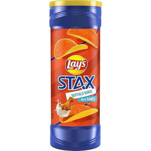 Lay's Stax �o�b�t�@���[�E�B���O�������`�t���[�o�[�|�e�g�N���X�v�A5.5�I���X Lay's Stax Lay's Stax Potato Crisps Chips, Buffalo Ranch, Gluten Free, 5.5 Oz Canister Pack