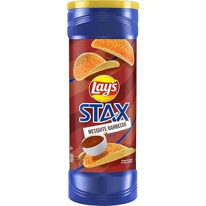 Lay's Stax Mesquite �o�[�x�L���[�����̃|�e�g�N���X�v�A5.5 �I���X Lay's Stax Lay's Stax Potato Crisps Chips, Mesquite BBQ, Gluten Free, 5.5 Oz Canister Pack