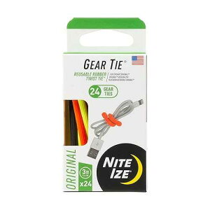 Nite Ize Original Gear Tie - 3-Inch Reusable Rubber Twist Tie - Reusable Gear Ties - Electric Cord Organizers - Twist Ties for Cords - Reusable Zip Ties - Assorted Colors, 3-Inch, 24 Pack