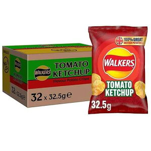 �E�H�[�J�[�Y �N���X�v �g�}�g�P�`���b�v×32�� 1040g Walkers Tomato Ketchup Crisps Box, 32.5 g (Case of 32)