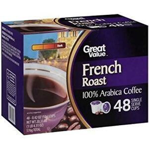���������ȃt�����` ���[�X�g �V���O���T�[�u �R�[�q�[ �|�b�h�A48 �� Great Value French Roast Single Serve Coffee Pods, 48 Ct