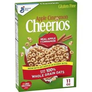 Apple Cinnamon Cheerios, Heart Healthy Gluten Free Breakfast Cereal, Made with Whole Grain Oats, 11 oz