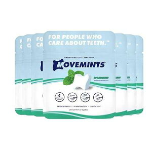 Movemints Clear Aligner Mints - Patented, Edible Alternative to Chewies - Freshen Breath and Improve Dry Mouth with Xylitol - Spearmint (7 Pack)