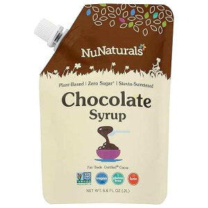 Nunaturals, �V���b�v�k�X�e�r�A�������Ƃ��ł���`���R���[�g�|�[�`�A6.6 �I���X NUNATURALS NuStevia Pourable Chocolate Syrup Pouch, 6.6 FZ