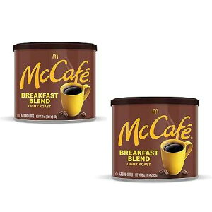 McCafe �u���b�N�t�@�X�g �u�����h ���C�g���[�X�g �O���E���h �R�[�q�[ (30 �I���X�̃L���j�X�^�[�A2 �p�b�N)) McCafe McCafe Breakfast Blend Light Roast Ground Coffee (30 oz Canisters, Pack of 2))