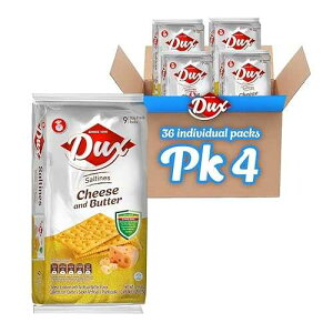 Dux, Cheese & Butter Crackers, Perfect Blend, Enjoy Anytime, 7.62 Ounce, 1 Box contains 4 Bags, each with 9 Individual Packs and every pack includes 3 Crackers, totaling 36 crackers per box.