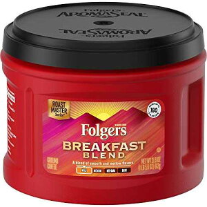Folgers �u���b�N�t�@�X�g �u�����h �}�C���h ���[�X�g �O���E���h �R�[�q�[�A21.6 �I���X (3 �p�b�N) Folgers Breakfast Blend Mild Roast Ground Coffee, 21.6 Ounces (Pack of 3)