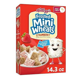 �t���X�e�b�h �~�j�E�B�[�g �X�g���x���[ �u���b�N�t�@�X�g �V���A���A14.3 �I���X Kellogg's Frosted Mini-Wheats Breakfast Cereal, Fiber Cereal, Kids Snacks, Strawberry, 14.3oz Box (1 Box)