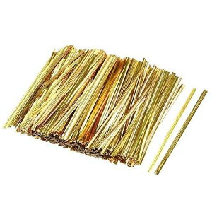 uxcell Metallic Twist Ties 3.15 Inches Quality Plastic Closure Tie for Tying Bread, Candy, Cookies, Gift Bags Arts Crafts Ties Golden 500pcs