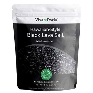 Viva Doria Hawaiian Black Lava Sea Salt�A�n�≖�A�����A5 �|���h Viva Doria Hawaiian Black Lava Sea Salt, Lava Salt, Medium Grain, 5 lb