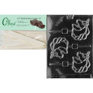 Cybrtrayd 45St25-A009 ���j�R�[�� �����[ �A�j�}�� �`���R���[�g �L�����f�B�^ 4.5 �C���` �����|�b�v �X�e�B�b�N 25 �{�t�� Cybrtrayd 45St25-A009 Unicorn Lolly Animal Chocolate Candy Mold with 25 4.5-Inch Lollipop Sticks