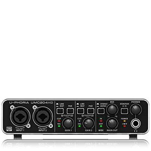 Behringer U-PHORIA UMC204HD Audiophile 2x4�A24 �r�b�g/192 kHz USB �I�[�f�B�I/MIDI �C���^�[�t�F�C�X�AMidas �}�C�N�v���A���v�t�� Behringer U-PHORIA UMC204HD Audiophile 2x4, 24-Bit/192 kHz USB Audio/MIDI Interface with Midas Mic Pr