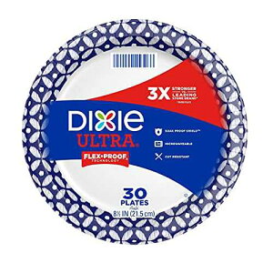 Dixie Ultra Disposable Paper Plates, 8 1?2 inch, Lunch or Light Dinner Size Printed Disposable Plates, 300 count (10 Packs of 30 Plates), Packaging and Design May Vary Dixie Ultra Disposable Paper Plates, 8 inch,