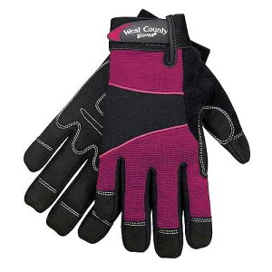 West County Gardener West County 012F/L Women's Gloves - Large, Berry, Work Gloves with Four-Way Spandex Backing, Adjustable Cuff