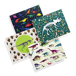 Twigs Paper - �����m�[�g�J�[�h�Z�b�g - �u�����N�J�[�h 12 �� (5.5 x 4.25 �C���`) �����t�� - �q���ɍœK - �a���� - ���ɗD�������[�� - �����\�ȑf�ނ��g�p�����č��� Twigs Paper - Dinosaur Note Card 