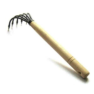 15 Gardeners Claw Rake / Military Grade Steel 6 Tines and Prime Wood Japanese Ninja Claw Garden Rake or Cultivator for Perfect Pulverized and Aerated Soil, Ergonomic Wooden Handle for Firm Grip TOYPOPOR 15 Gardeners
