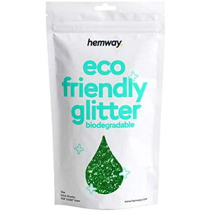 Hemway Eco Friendly Biodegradable Glitter 100g / 3.5oz Bio Cosmetic Safe Sparkle Vegan for Face, Eyeshadow, Body, Hair, Nail and Festival Makeup - Extra Chunky (1/24 0.040 1mm) - Emerald Green