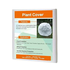 Agfabric Plant Cover Warm Worth Frost Blanket 0.55oz 40 Hx60 Dia Rectangle Hanging Plant JacketShrub Jacket for Season Extension&Frost Protection,White