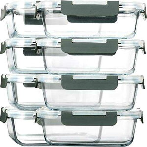 [8-Pack,30 oz]Glass Meal Prep Containers,MCIRCO Glass Food Storage Containers,Airtight Glass lunch Containers with Lids - BPA-Free Microwave, Oven, Freezer and Dishwasher M MCIRCO [8-Pack,30 oz]Glass Meal Prep Containe