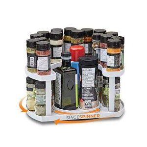 Spice Spinner Two-Tiered Spice Organizer & Holder That Saves Space, Keeps Everything Neat, Organized & Within Reach With Dual Spin Turntables Allstar Innovations Spice Spinner Two-Tiered Spice Organizer & Holder That Sa