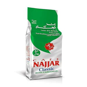 Caf Najjar, Turkish Coffee with Cardamom, 200 Gr, 100% Arabica Coffee Beans, Ground Coffee, Dark Roast, Lebanese Coffee, Arabic Coffee, Coffee Beverages, Works with Turkish Coffee Machine.