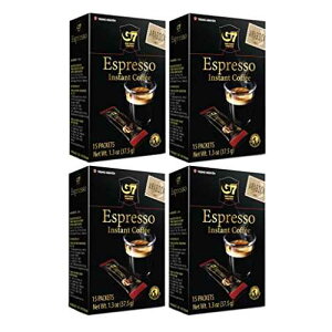 Trung Nguyen G7 Instant Coffee Espresso Strong and Bold Instant Vietnamese Coffee (15 Packets/Box, 4-Pack)