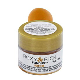 Roxy & Rich フォンダストパウダー食用色素、ゴールド 4 グラム Roxy & Rich Fondust Powder Food Color, Gold 4 Grams