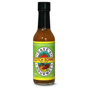 Dave's Gourmet Scotch Bonnet Hot Sauce - Warm to Very Warm Heat - Scotch Bonnet Pepper Sauce - Ideal for Mexican, Asian, Grilled Meals and Rice - Gluten Free Sauce, No Preservatives - 5oz (Pack of 1)