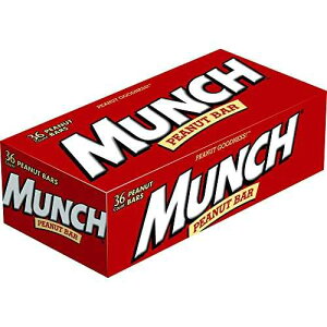 MUNCH Peanut Bar Gluten-Free LOW GLYCEMIC Individually Wrapped, Candy Bulk Box, Single Full Size Single, 1.42-Ounce Bar, 36-Count