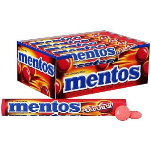 Mentos Holiday Chewy Candy Mint Roll, Cinnamon, Candy for Christmas Stocking Stuffers for Adults & Kids, Party, Non-Melting, 14 Count (Pack of 15)