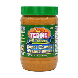 Teddie All Natural Peanut Butter, Super Chunky, 26-Ounce Jar (Pack of 3)