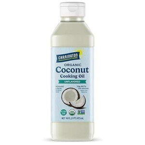 Carrington Farms Organic Liquid Coconut Cooking Oil, 16 Fl Oz Unflavored, Unscented, High Smoke Point, MCT-Rich, No Trans Fat For Cooking, Saut ing, Frying & Baking Gluten Free, Non-GMO, Hexane Free, BPA Free Bo