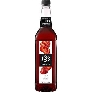 1883 Strawberry Syrup for Drinks, Made in France, 1 Liter Plastic Bottle 1883 MAISON ROUTIN 1883 Strawberry Syrup for Drinks, Made in France, 1 Liter Plastic Bottle