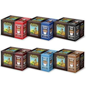 Cafe Don Pedro Variety Pack Arabica Low Acid Coffee Pods - Compatible with Keurig K-cup Coffee Maker, 6 different flavors, 100% Arabica, Battles Heartburn, Acidic Reflux, 72 Coffee K Cups