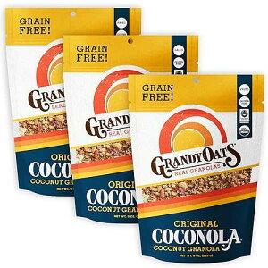 GrandyOats Gluten Free Granola (Certified Organic, Paleo Friendly, Non-GMO, Grain Free, Low Carb and Low Sugar), Original Coconola, 27 Oz