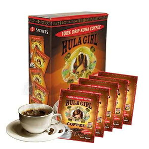 �t���K�[�� 100% �R�i �h���b�v�R�[�q�[ �V���O���T�[�u �|�A�I�[�o�[ (5 ��) Hula Girl 100% Kona Drip Coffee Single Serve Pour Over (Box of 5)