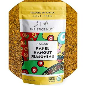 Ras El Hanout �V�[�Y�j���O�A�I�[�K�j�b�N�{�i�k�A�t���J�X�p�C�X�u�����h�A2�I���X�A�����A�����ȃ|�[�`�AThe Spice Hut Ras El Hanout Seasoning, Organic Authentic North African Spice Blend, 2 Oz, Salt Free, Small Pouch