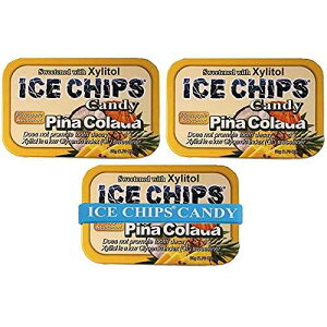 ICE CHIPS �L�V���g�[�� �L�����f�B�� (�s�j���R���[�_�A3 �p�b�N) - �ʐ^�̃o���h���t�� ICE CHIPS Xylitol Candy Tins (Pina Colada, 3 Pack) - Includes BAND as shown