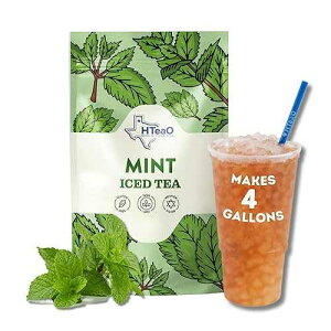 HTeaO Mint Black Iced Tea Bags Makes 4 Gallons in 5 Minutes Large Loaded Tea Sachets for Parties, Family Gatherings, & Groups Texas-Style Ice Tea Packets for Quick Brew (8-Count)