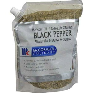 McCormick Culinary Handy Fill Shaker Grind Black Pepper, 2 lb - One 2 Pound Pouch of Bulk Pure Black Pepper for Tabletop Black Pepper Shaker Refills