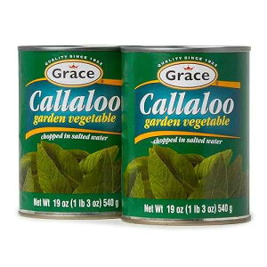 Grace Callaloo 19oz - 2 Pack Jamaican Callaloo Canned - Perfect addition to Jamaican Ackee & Salted Cod Fish - Prepare as a Side with Breadfruit - Great Spinach Substitute - Authentic Jamaican Food