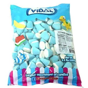 Vidal ���Y�x���[ �O�~ �h���b�v�X �L�����f�B�A�Ɣ��A2.2 �|���h Vidal Raspberry Gummi Drops Candy, Blue and White, 2.2 Pounds