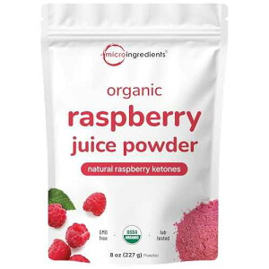 Organic Raspberry Juice powder, 8oz / 100% Natural Fruit Powder / Freeze-Dried Raspberries Source / No Sugar & Additives / Great Flavor for Drinks, Smoothie, & Beverages / Non-GMO & Vegan Friendly Micro Ingredients
