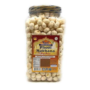 Rani Jumbo Phool Makhana (Fox Nut/Popped Lotus Seed) Plain Raw Uncooked 9.4oz (270g) PET Jar ~ All Natural / Vegan / No Colors / Gluten Friendly / NON-GMO / Indian Origin Rani Brand Authentic Indian Products Rani